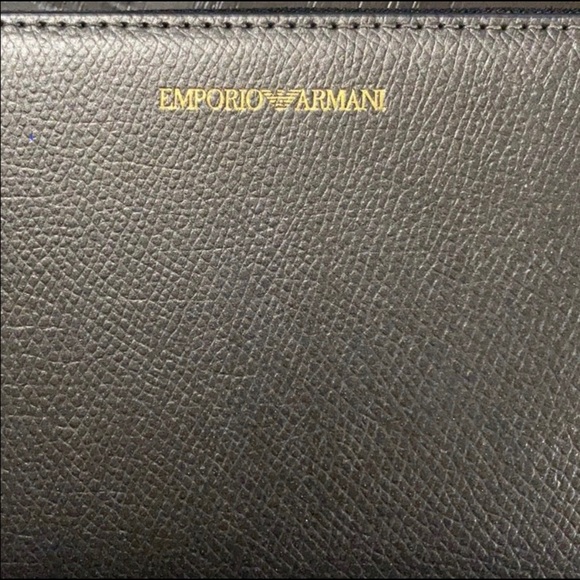 SOLD! Emporio Armani Steel/Black Large Zip Wallet - Picture 2 of 8